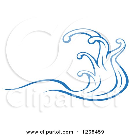 Clipart of Blue Ocean Surf Waves 10 - Royalty Free Vector Illustration by Vector Tradition SM