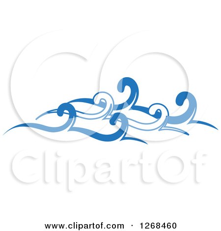 Clipart of Blue Ocean Surf Waves 6 - Royalty Free Vector Illustration by Vector Tradition SM