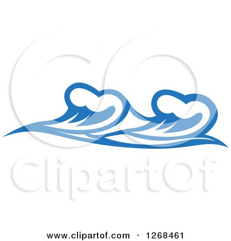 Clipart of Blue Ocean Surf Waves 5 - Royalty Free Vector Illustration by Vector Tradition SM