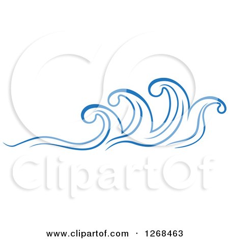 Clipart of Blue Ocean Surf Waves 4 - Royalty Free Vector Illustration by Vector Tradition SM