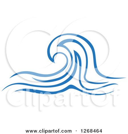 Clipart of a Blue Ocean Surf Wave 2 - Royalty Free Vector Illustration by Vector Tradition SM