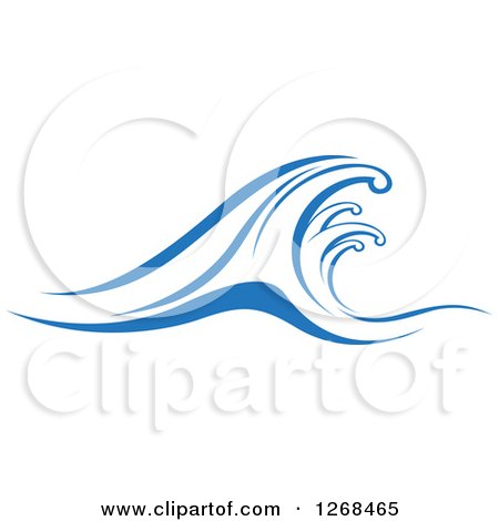 Clipart of Blue Ocean Surf Waves 16 - Royalty Free Vector Illustration by Vector Tradition SM