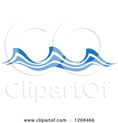 Clipart of Blue Ocean Surf Waves 2 - Royalty Free Vector Illustration by Vector Tradition SM