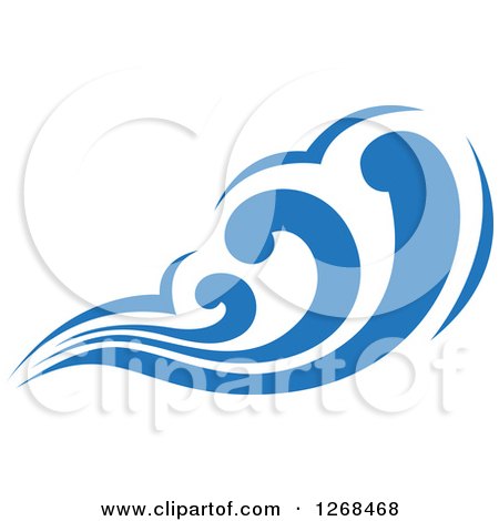 Clipart of a Blue Ocean Surf Wave 4 - Royalty Free Vector Illustration by Vector Tradition SM