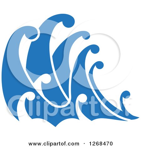 Clipart of Blue Ocean Surf Waves 3 - Royalty Free Vector Illustration by Vector Tradition SM