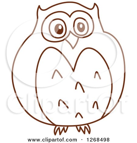 Clipart of a Sketched Brown Owl - Royalty Free Vector Illustration by Vector Tradition SM