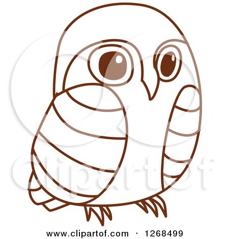 Clipart of a Sketched Brown Owl 2 - Royalty Free Vector Illustration by Vector Tradition SM