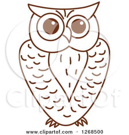 Clipart of a Sketched Brown Owl 3 - Royalty Free Vector Illustration by Vector Tradition SM