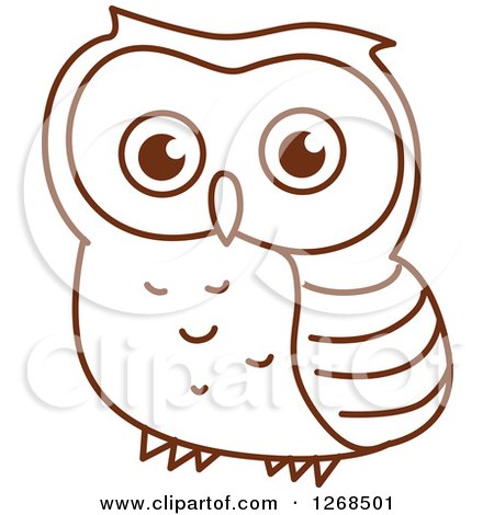 Clipart of a Sketched Brown Owl 4 - Royalty Free Vector Illustration by Vector Tradition SM