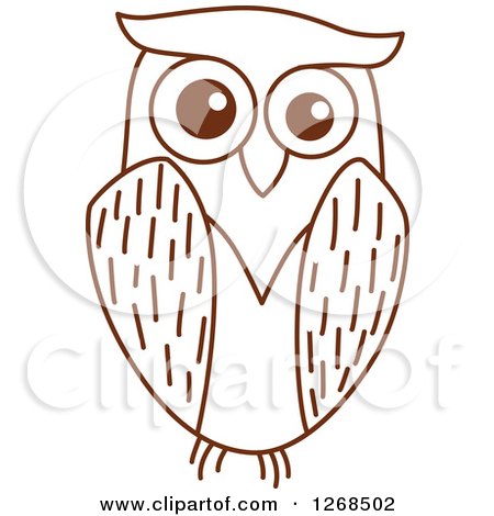 Clipart of a Sketched Brown Owl 5 - Royalty Free Vector Illustration by Vector Tradition SM