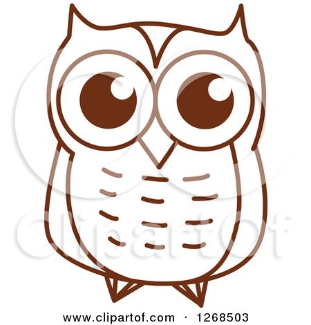 Clipart of a Sketched Brown Owl 6 - Royalty Free Vector Illustration by Vector Tradition SM