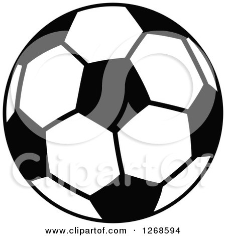 Clipart of a Black and White Soccer Ball - Royalty Free Vector Illustration by Vector Tradition SM