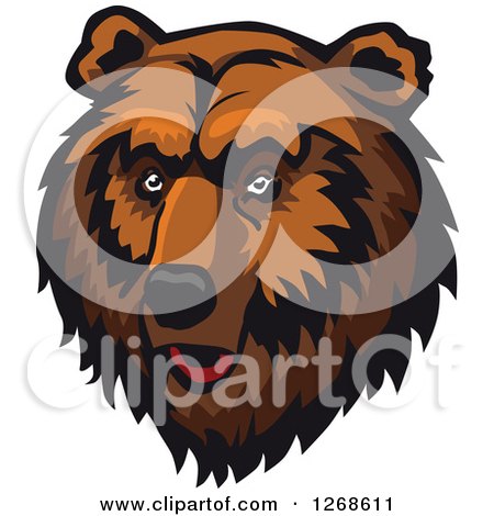 Clipart of a Brown Bear Head - Royalty Free Vector Illustration by Vector Tradition SM
