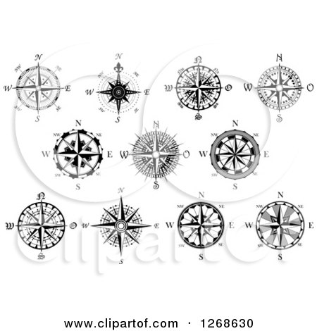 Clipart of Nautical Compasses - Royalty Free Vector Illustration by Vector Tradition SM