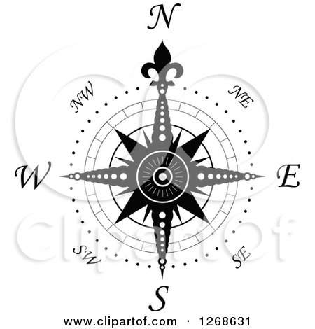 Clipart of a Nautical Compass - Royalty Free Vector Illustration by Vector Tradition SM