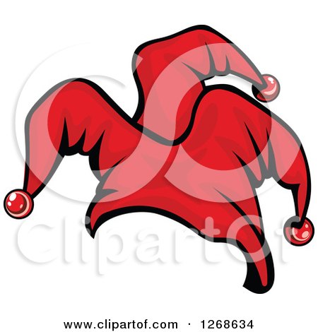 Clipart of a Red Jester Hat - Royalty Free Vector Illustration by Vector Tradition SM