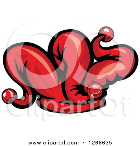 Clipart of a Red Jester Hat 2 - Royalty Free Vector Illustration by Vector Tradition SM