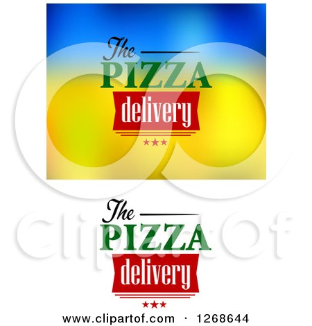 Clipart of the Izza Delivery Text Designs - Royalty Free Vector Illustration by Vector Tradition SM