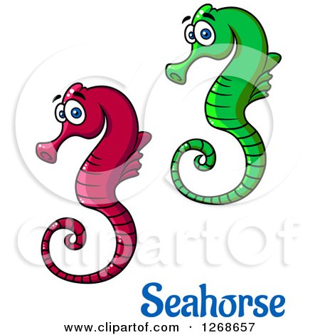 Clipart of Cartoon Seahorses - Royalty Free Vector Illustration by Vector Tradition SM