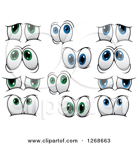 Clipart of Pairs of Expressional Green and Blue Eyes 2 - Royalty Free Vector Illustration by Vector Tradition SM