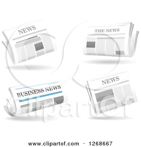 Clipart of White Newspaper Designs - Royalty Free Vector Illustration by Vector Tradition SM