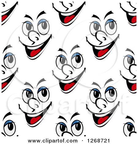 Clipart of a Seamless Face Background Pattern - Royalty Free Vector Illustration by Vector Tradition SM