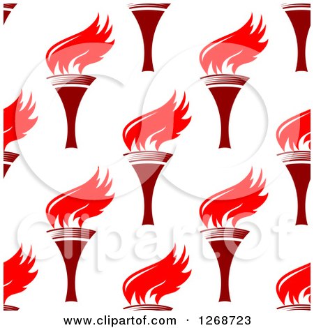 Clipart of a Seamless Background Pattern of Red Torches 3 - Royalty Free Vector Illustration by Vector Tradition SM