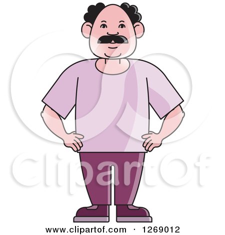 Clipart of a Senior Man Posing in a Jogging Suit - Royalty Free Vector Illustration by Lal Perera