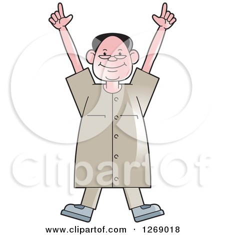 Clipart of a Senior Man Dancing - Royalty Free Vector Illustration by Lal Perera