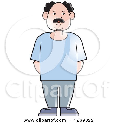 Clipart of a Senior Man Standing with His Hands Behind His Back - Royalty Free Vector Illustration by Lal Perera