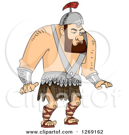 Clipart of a Beefy Roman Gladiator Man - Royalty Free Vector Illustration by BNP Design Studio
