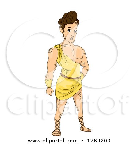 Clipart of a Young Strong Greek God - Royalty Free Vector Illustration by BNP Design Studio