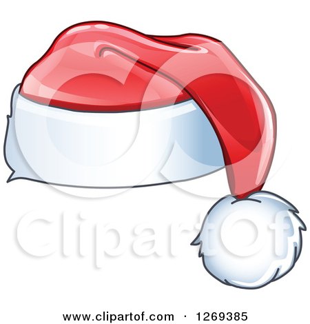 Clipart of a Shiny Red Christmas Santa Hat 4 - Royalty Free Vector Illustration by yayayoyo