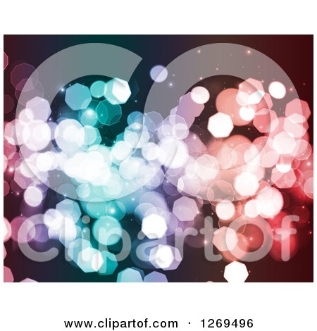 Clipart of a Christmas Background of Colorful Bokeh Lights - Royalty Free Illustration by KJ Pargeter