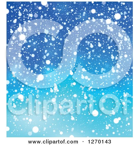 Clipart of a Blue Christmas Snow Background - Royalty Free Vector Illustration by visekart