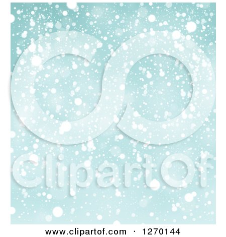Clipart of a Christmas Snow Background - Royalty Free Vector Illustration by visekart