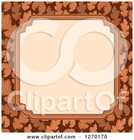 Clipart of a Frame over a Brown Leaf Border - Royalty Free Vector Illustration by visekart