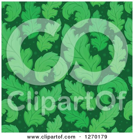 Clipart of a Seamless Green Leaf Background Pattern - Royalty Free Vector Illustration by visekart