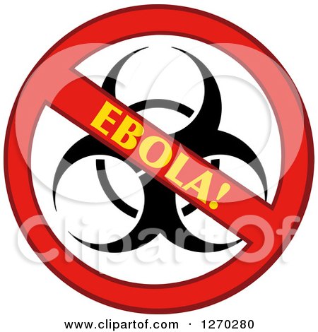 Clipart of a No Ebola Biohazard Sign - Royalty Free Vector Illustration by Hit Toon