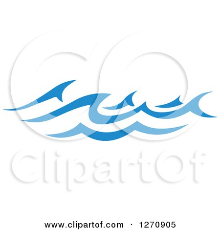 Clipart of a Blue Ocean Surf Waves 22 - Royalty Free Vector Illustration by Vector Tradition SM