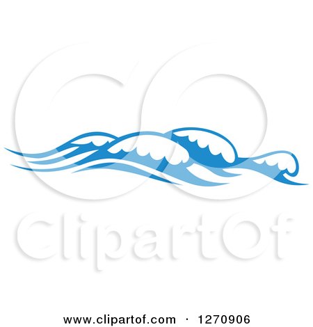 Clipart of a Blue Ocean Surf Waves 21 - Royalty Free Vector Illustration by Vector Tradition SM