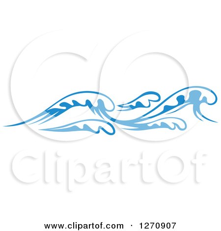 Clipart of a Blue Ocean Surf Waves 20 - Royalty Free Vector Illustration by Vector Tradition SM
