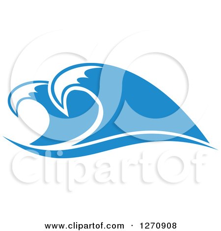 Clipart of a Blue Ocean Surf Waves 19 - Royalty Free Vector Illustration by Vector Tradition SM