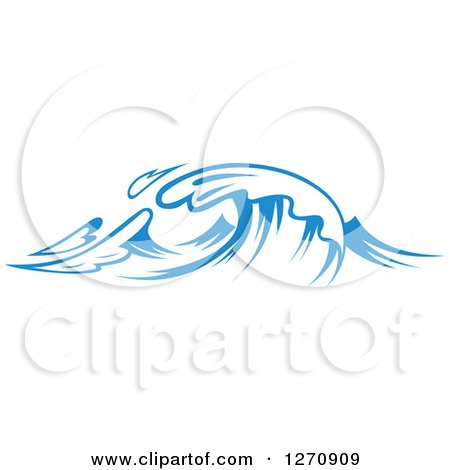 Clipart of a Blue Ocean Surf Waves 18 - Royalty Free Vector Illustration by Vector Tradition SM