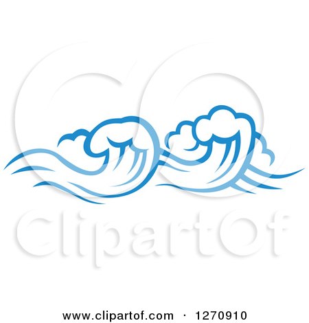 Clipart of a Blue Ocean Surf Waves 16 - Royalty Free Vector Illustration by Vector Tradition SM