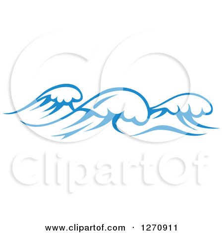 Clipart of a Blue Ocean Surf Waves 17 - Royalty Free Vector Illustration by Vector Tradition SM