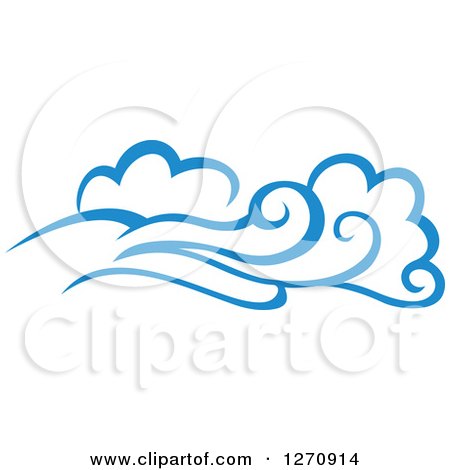 Clipart of a Blue Ocean Surf Waves 24 - Royalty Free Vector Illustration by Vector Tradition SM