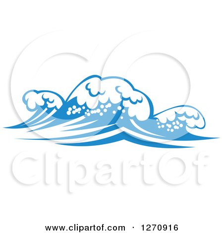 Clipart of a Blue Ocean Surf Waves 15 - Royalty Free Vector Illustration by Vector Tradition SM