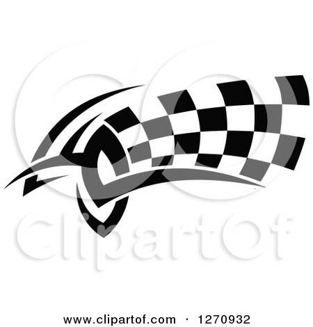 Clipart of a Black and White Tribal Checkered Racing Flag 4 - Royalty Free Vector Illustration by Vector Tradition SM