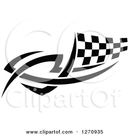 Clipart of a Black and White Tribal Checkered Racing Flag 7 - Royalty Free Vector Illustration by Vector Tradition SM